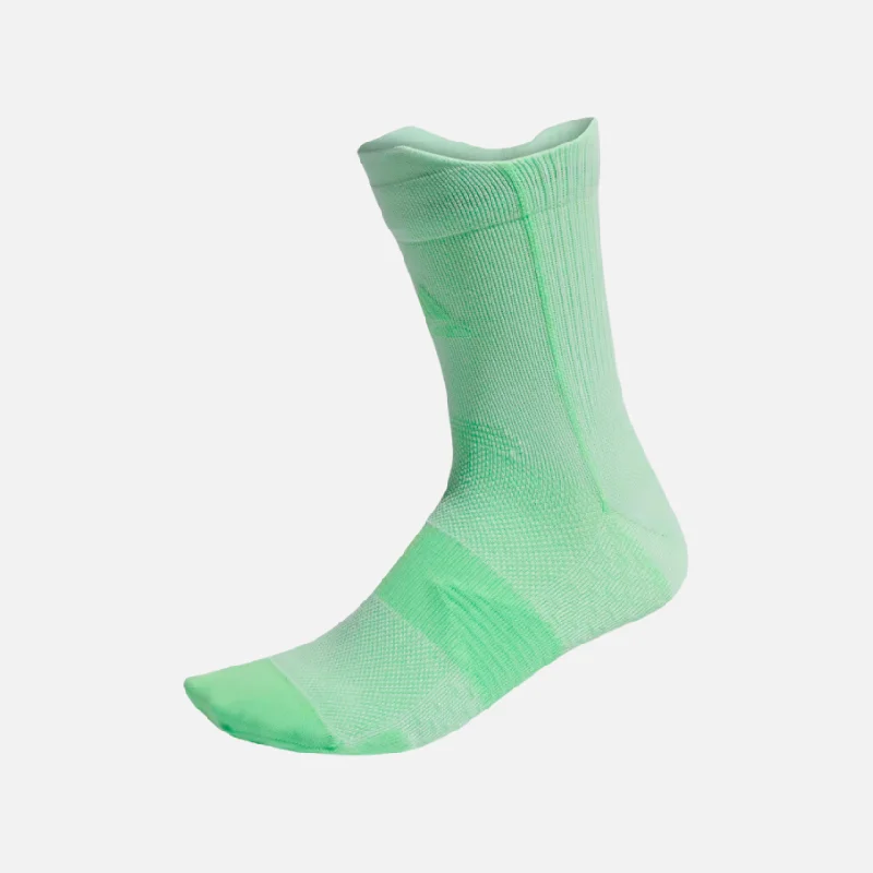 Adidas Adizero Ankle Running Socks -White/Beam Green