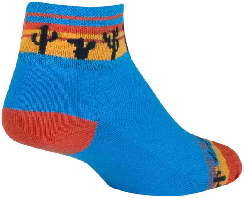 SockGuy Desert Classic Low Socks - 2" Blue/Orange/Gold Womens Small/Medium