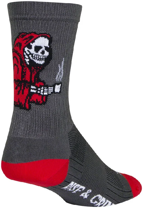 SockGuy SGX Rise and Grind Socks - 6" Gray Large/X-Large