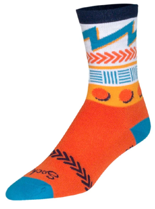 SockGuy Crew Doodle Socks - 6" Orange Large/X-Large