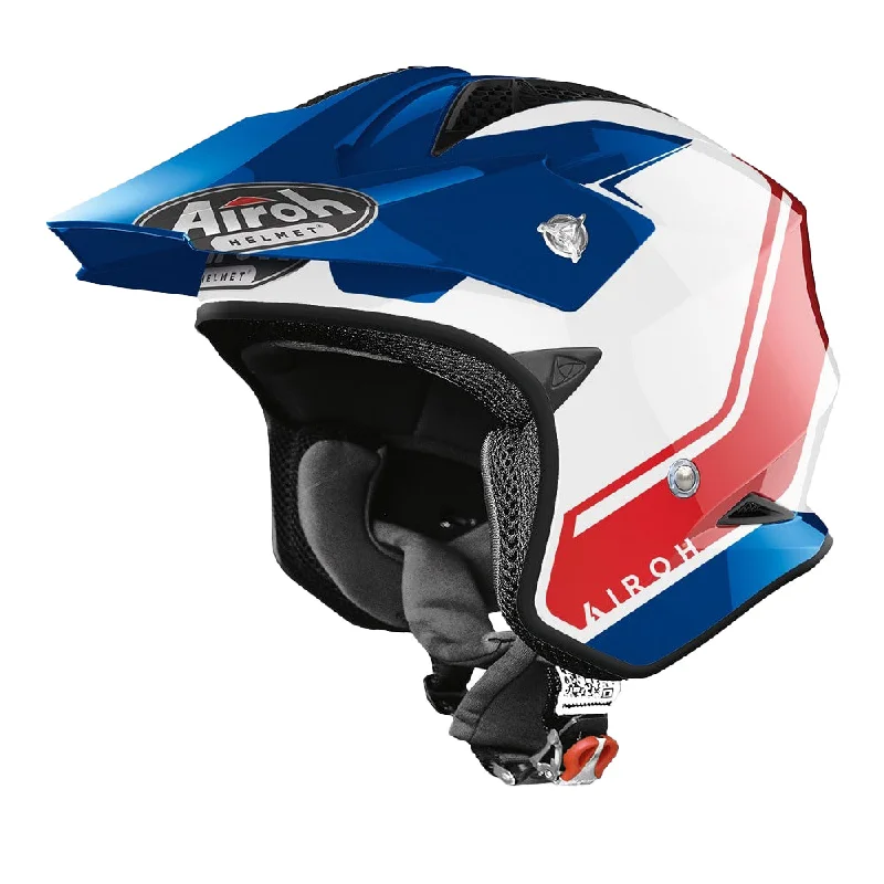 AIROH TRRS KEEN HELMET - BLUE/RED GLOSS