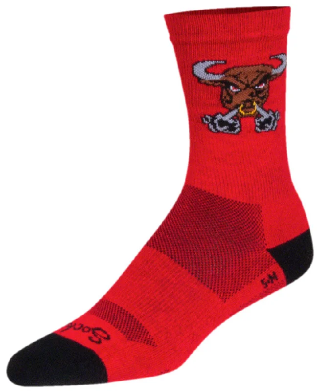 SockGuy Crew Bullish Socks - 6" Red Small/Medium