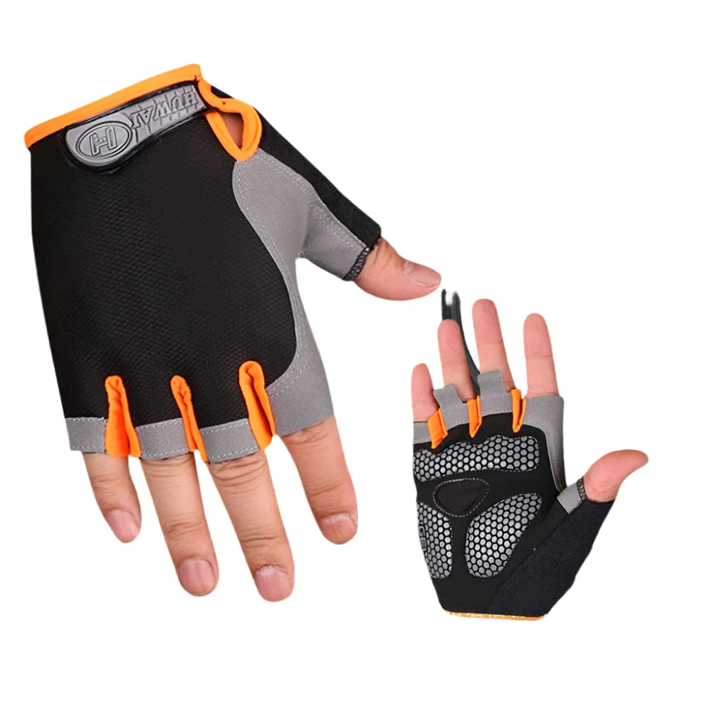 Anti Slip Shock Breathable Half Finger Gloves Breathable Cycling Gloves Fitness Gym Bodybuilding Crossfit Exercise Sports Gloves