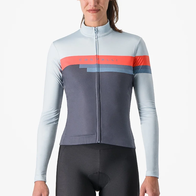 Maglia donna maniche lunghe Castelli Tornare - Blu