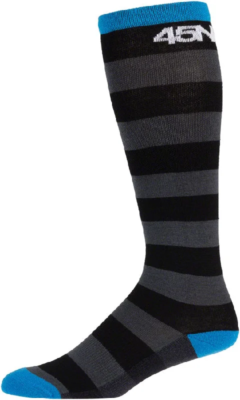 45NRTH Midweight Stripe Knee Wool Sock - Black Large