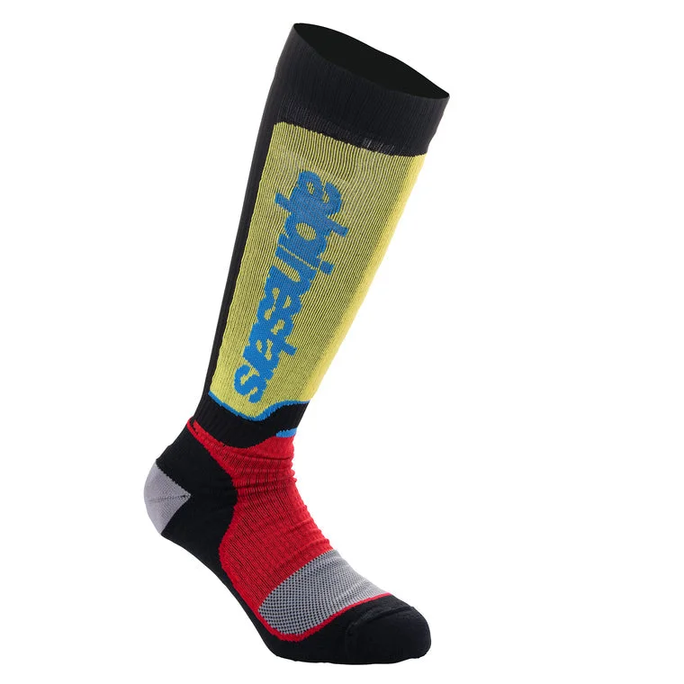 ALPINESTARS 2024 YOUTH MX PLUS SOCKS - BLACK/RED/LIGHTBLUE