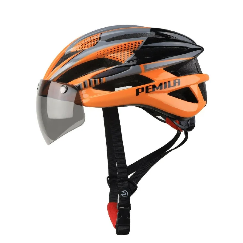 PEMILA New Ultralight Cycling Helmet With Goggles Sun Visor Lens Bicycle Helmet Men Women MTB Road Bike Motorcycle E-Bike Helmet