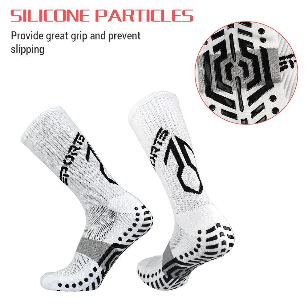 Football Socks Running Socks Anti Slip With Rubber Pad Athletic Socks For Men / Women