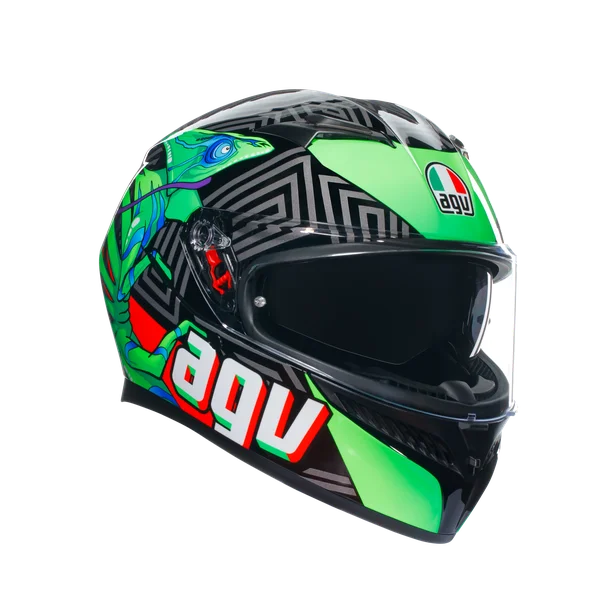 AGV K3 HELMET - KAMALEON BLACK/RED/GREEN