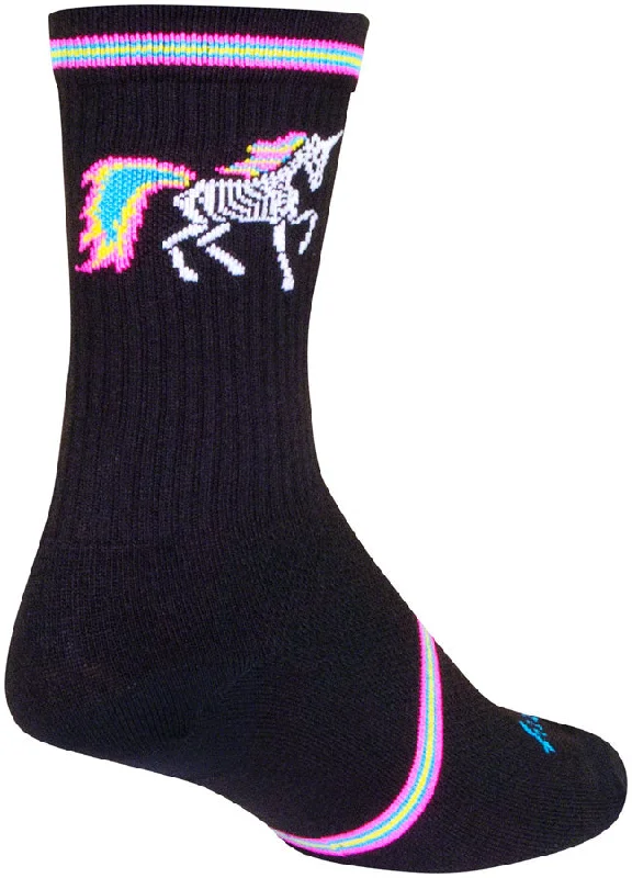 SockGuy Dark Magic Crew Socks - 6" Black/Multi Small/Medium