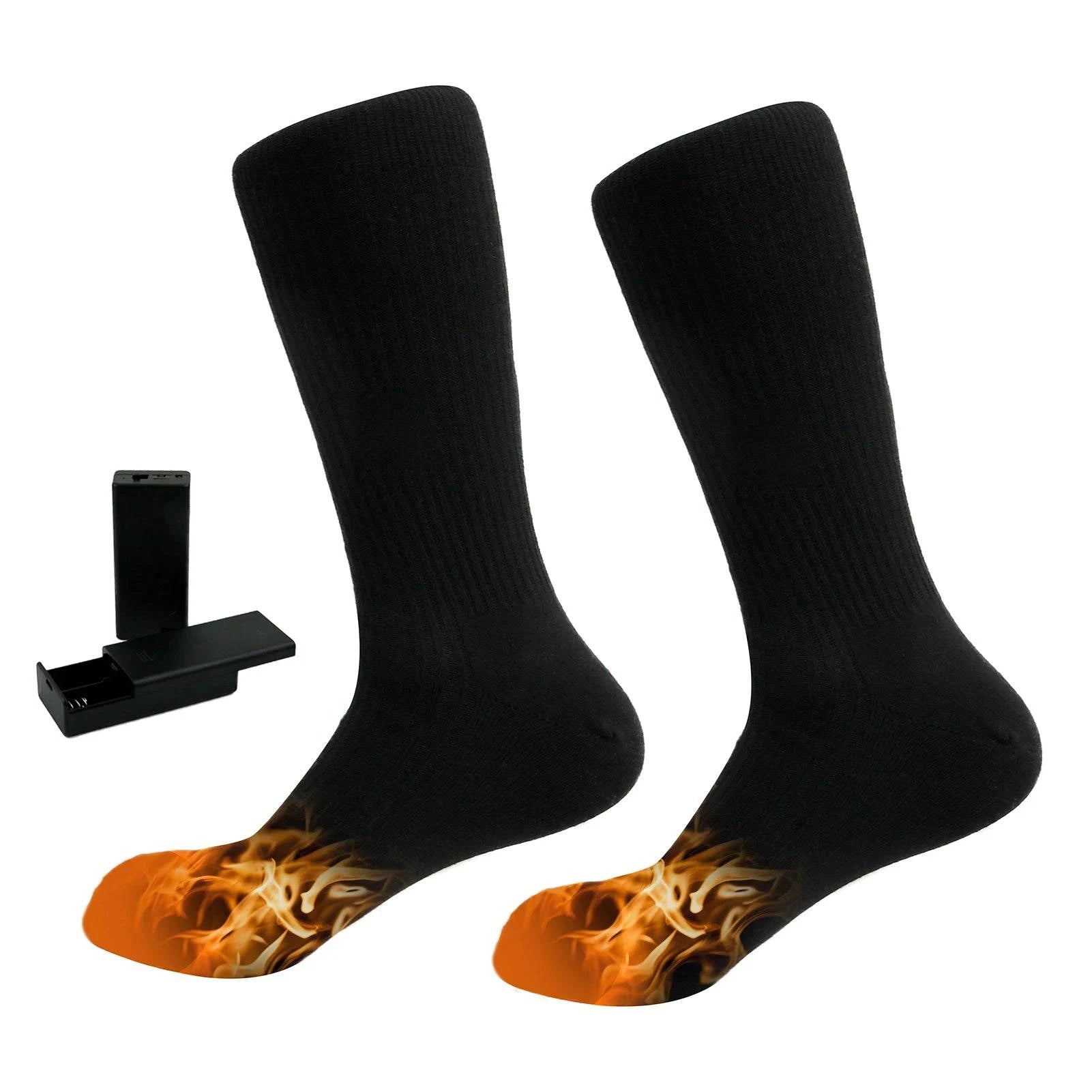 Electric Heated Socks Battery Powered Heated Socks Winter Warm Cotton Socks Foot Warmer for Skiing Camping Hiking