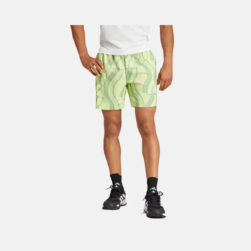 Adidas Club Graphic Men's Tennis Shorts -Pulse Lime/Preloved Green