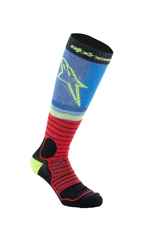 ALPINESTARS 2024 MX PRO SOCKS - BLACK/RED/LIGHT BLUE