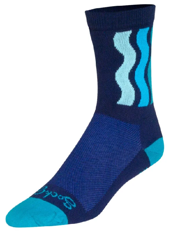 SockGuy Crew Ripple Socks - 6" Blue Small/Medium