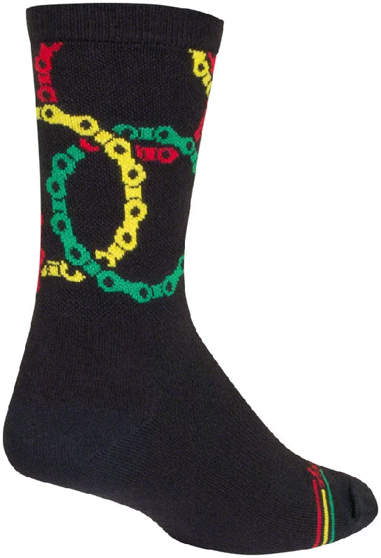 SockGuy Connected Crew Socks - 6" Black/Multi Large/X-Large