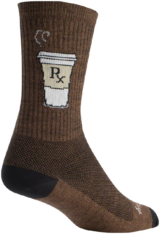 SockGuy Wool Addict Socks - 6inch Brown Small/Medium