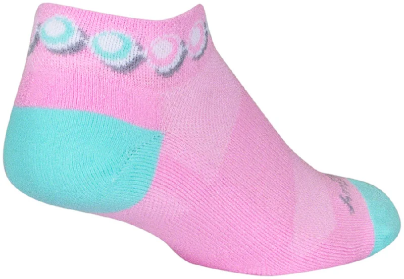 SockGuy Channel Air Pearls Classic Low Socks - 1" Pink/Blue Womens Small/Medium