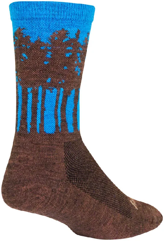 SockGuy Treeline Wool Socks - 6" Brown/Blue Large/X-Large