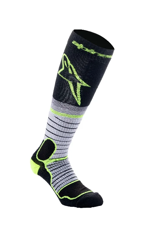 ALPINESTARS 2024 MX PRO SOCKS - BLACK/GREY/YELLOW FLUO