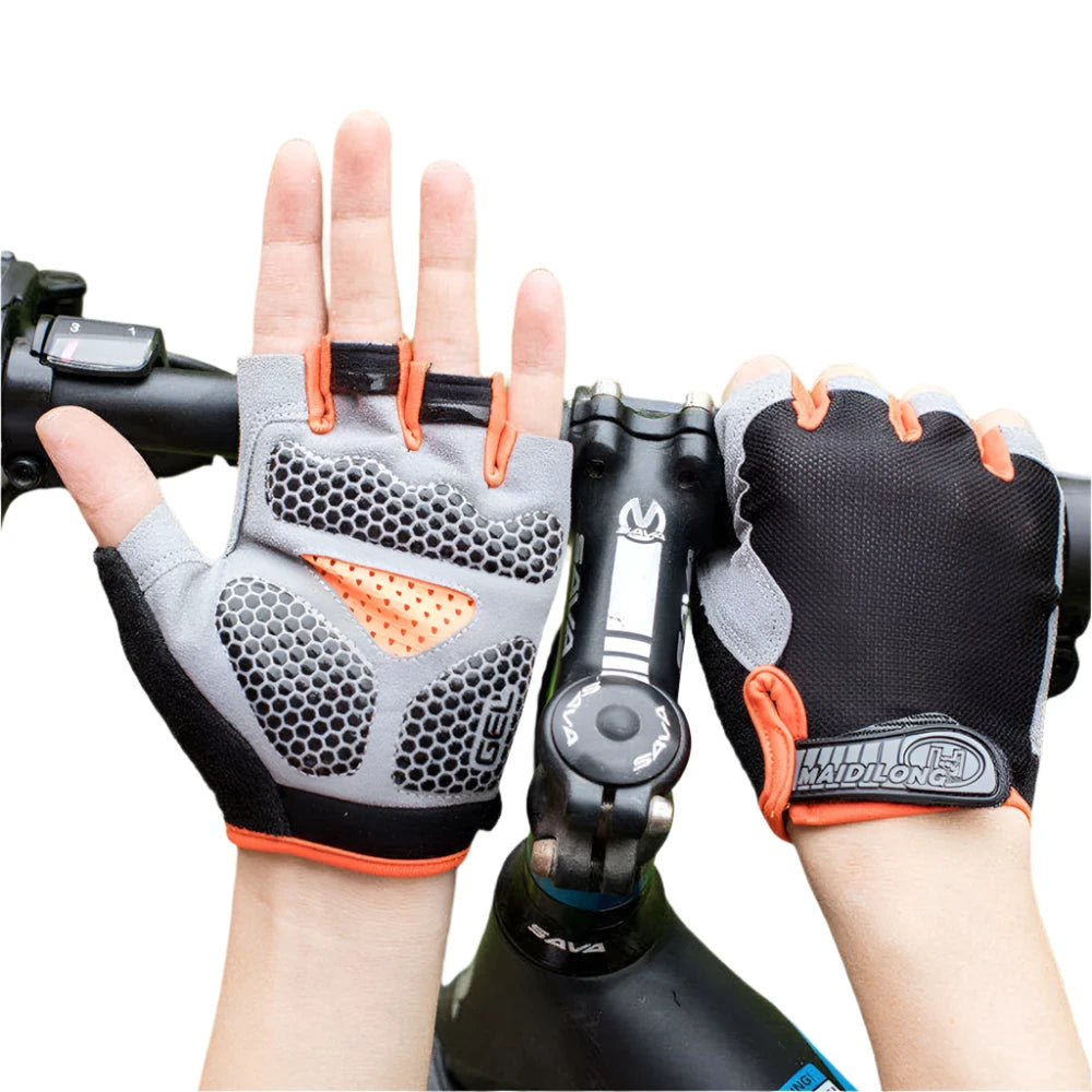 Anti Slip Shock Breathable Half Finger Gloves Breathable Cycling Gloves Fitness Gym Bodybuilding Crossfit Exercise Sports Gloves