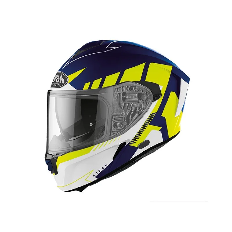 AIROH SPARK HELMET - 'RISE' BLUE/YELLOW MATT