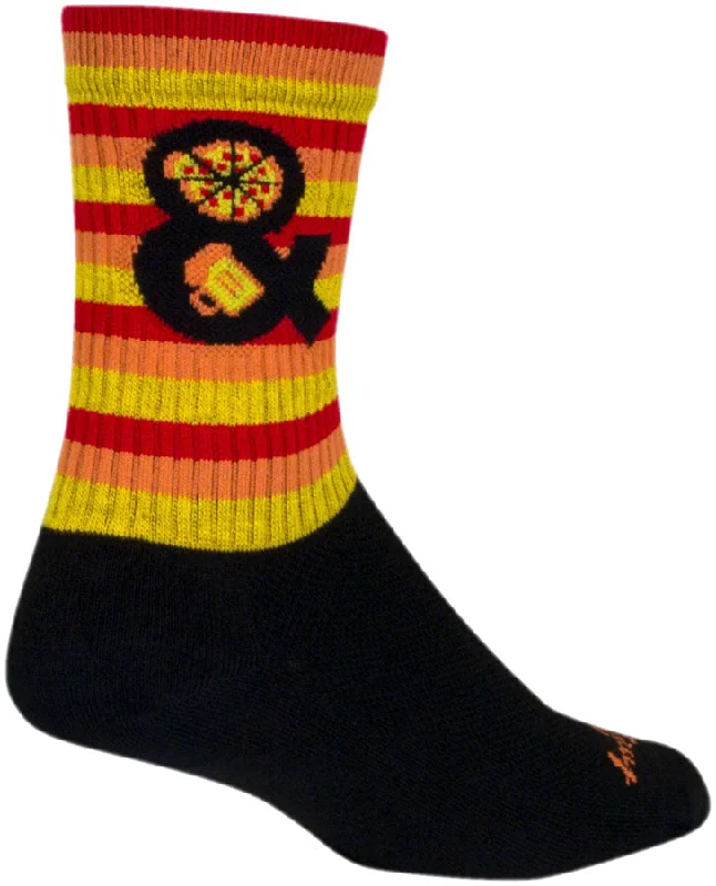 SockGuy Pizza and Beer Crew Sock - 6" Large/X-Large