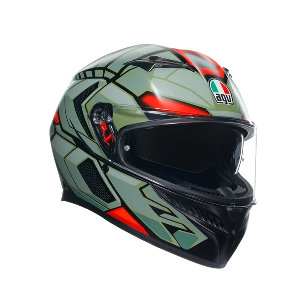 AGV K3 HELMET - DECEPT MATT BLACK/GREEN/RED