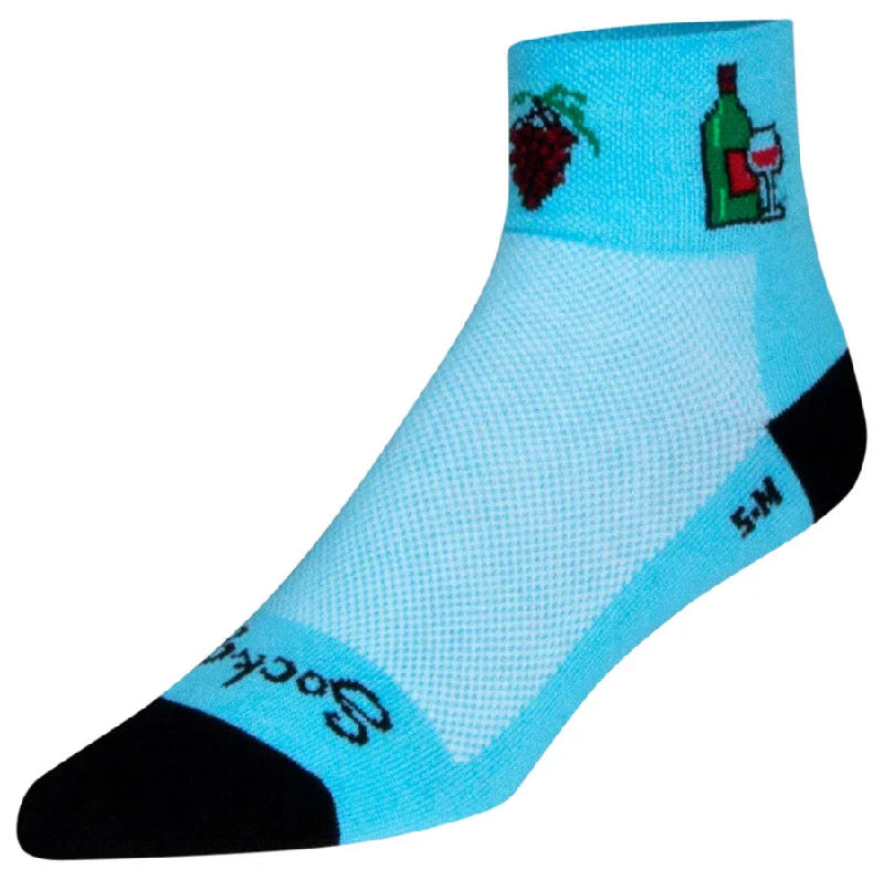 SockGuy Classic Wine Down Socks - 2" Blue Small/Medium