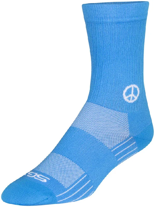 SockGuy SGX Peace Now Socks - 6" Blue Small/Medium