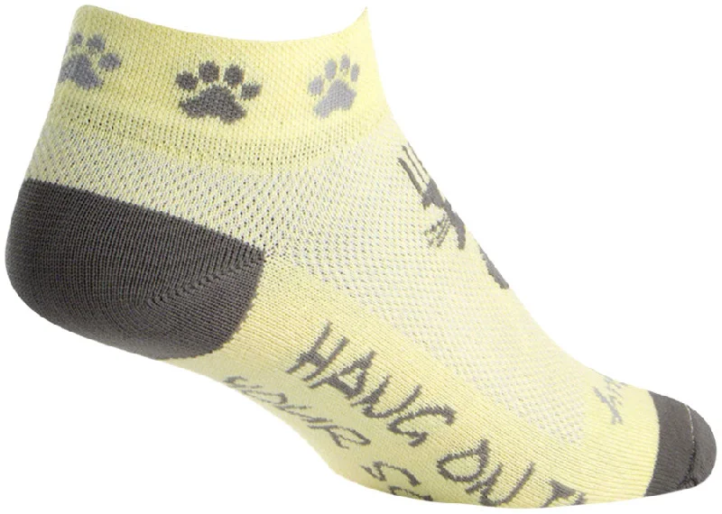 SockGuy Classic Scratch Socks - 1" Yellow/Gray Womens Small/Medium